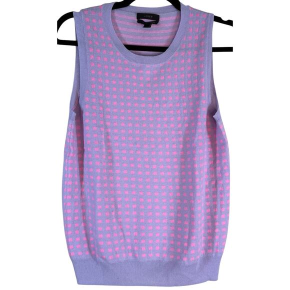J.Crew Cashmere Vest Sweater Women Small Pink Purple Sleeveless Light Academia - Picture 1 of 7